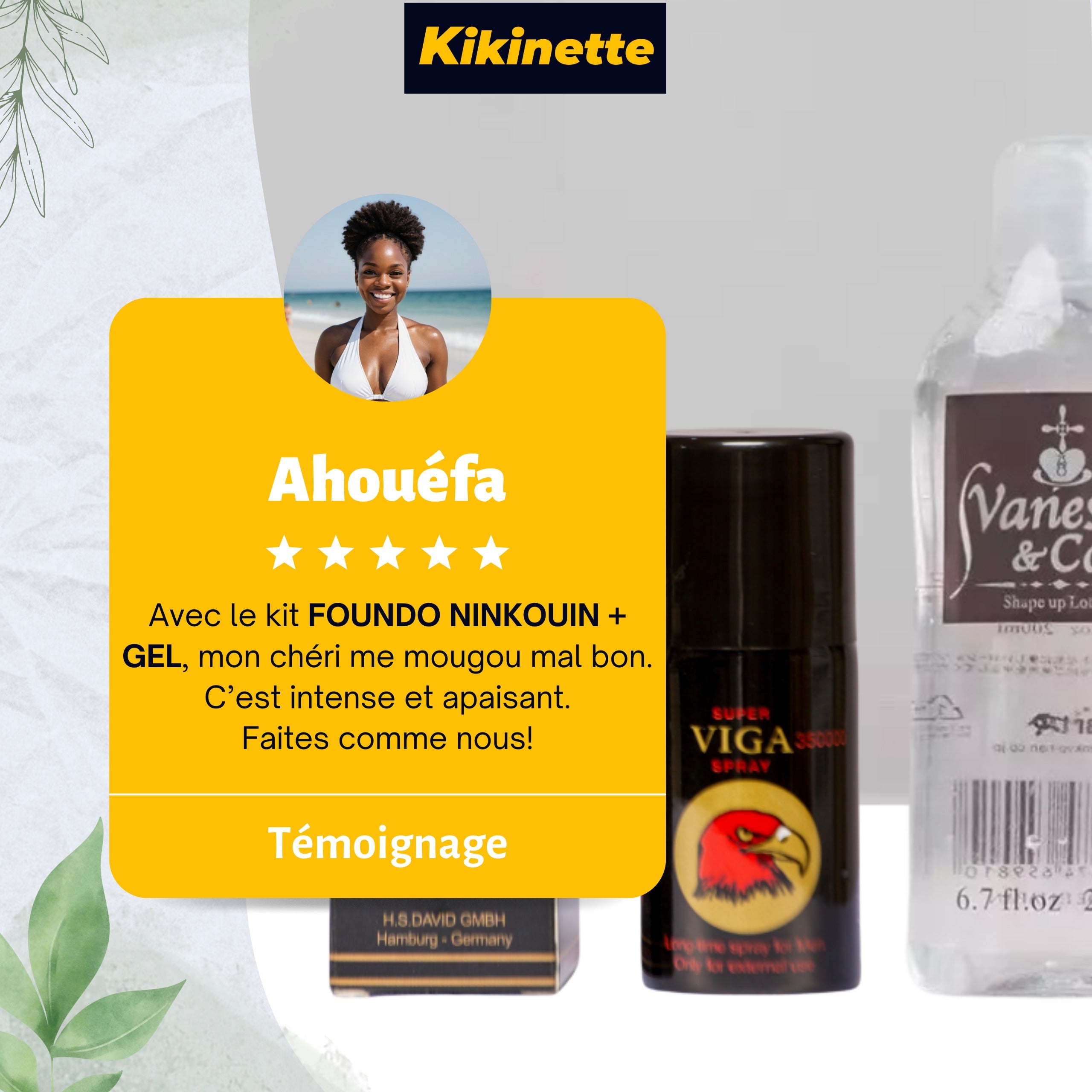 1H de Mougouli, Le kit complet VIGA FOUNDO PARFUM (90ml)  ET GEL (200ml)