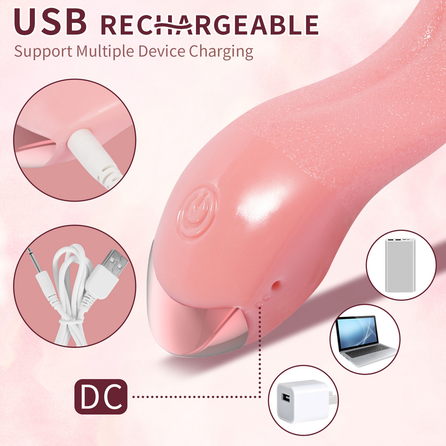 Vibromasseur Langue Lécheuse Josita | Stimulateur du vagin, Point G, Clitoris - Rechargeable par USB | Sextoy au Bénin -- Disponible Chez kikinette