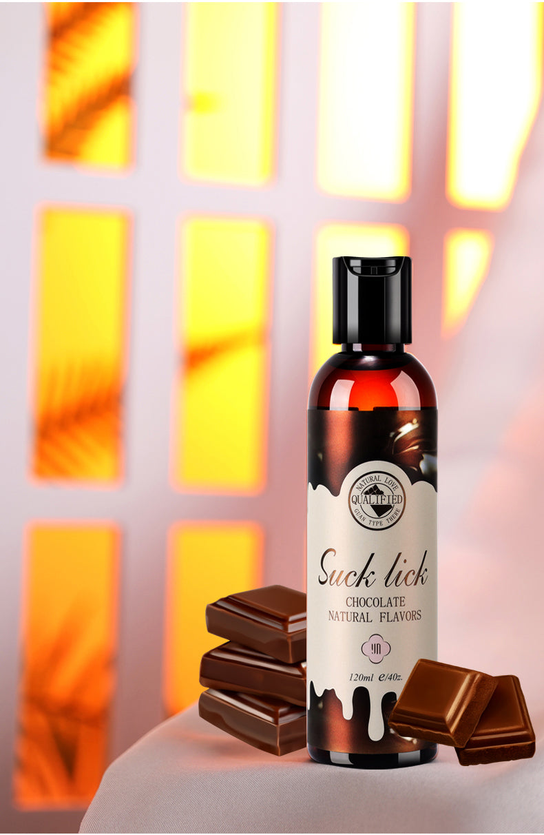 Lubrifiant chocolaté, fruité pour la pipe et la  lèche  - 120ml -- Disponible Chez kikinette