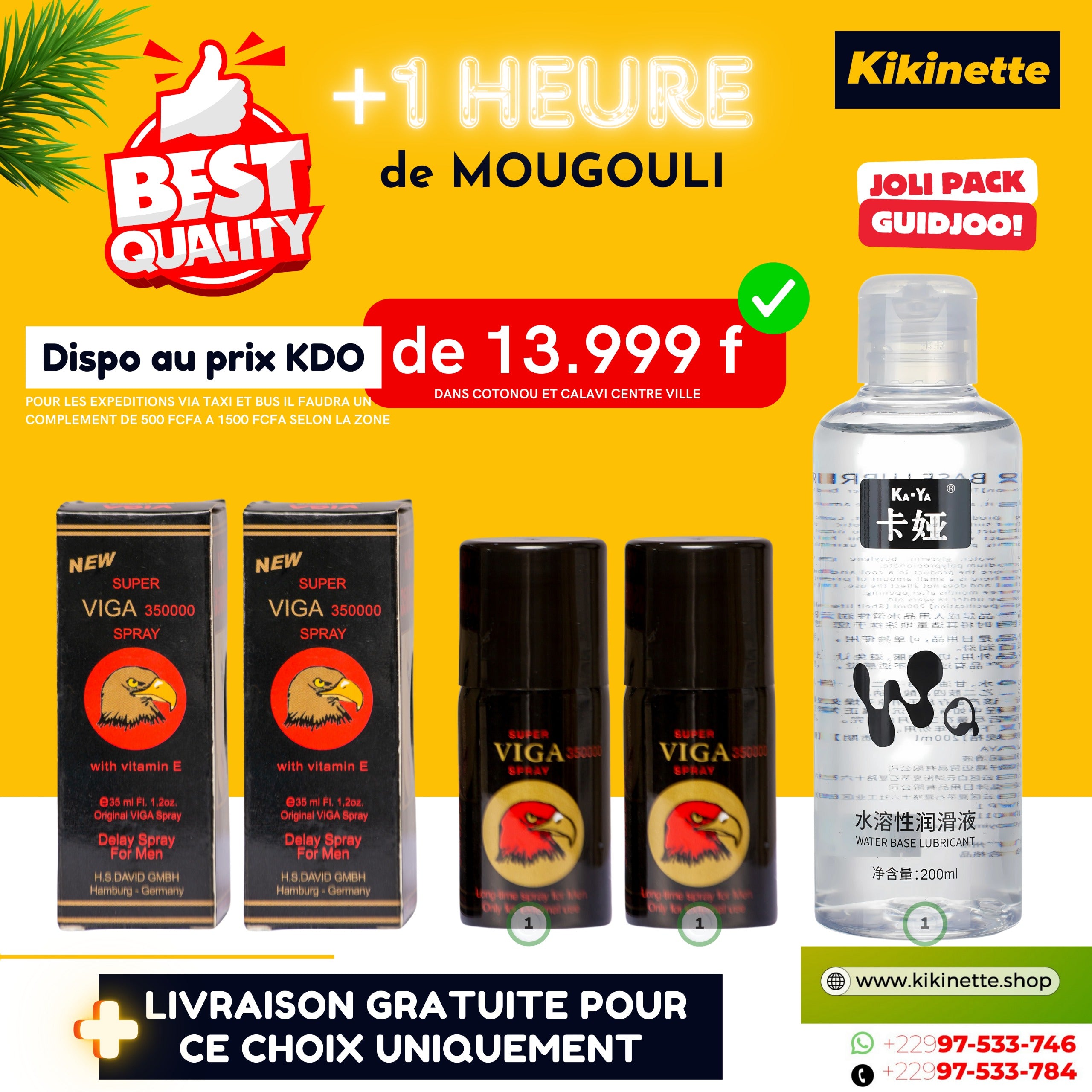 1H de Mougouli, Le kit complet VIGA FOUNDO PARFUM (90ml)  ET GEL (200ml)