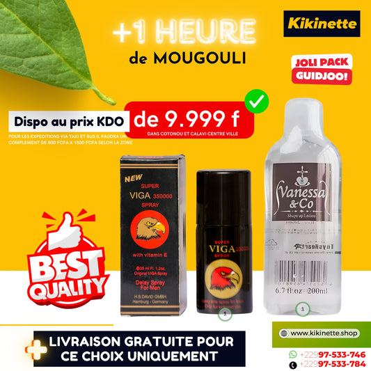 1H de Mougouli, Le kit complet VIGA FOUNDO PARFUM (90ml)  ET GEL (200ml)