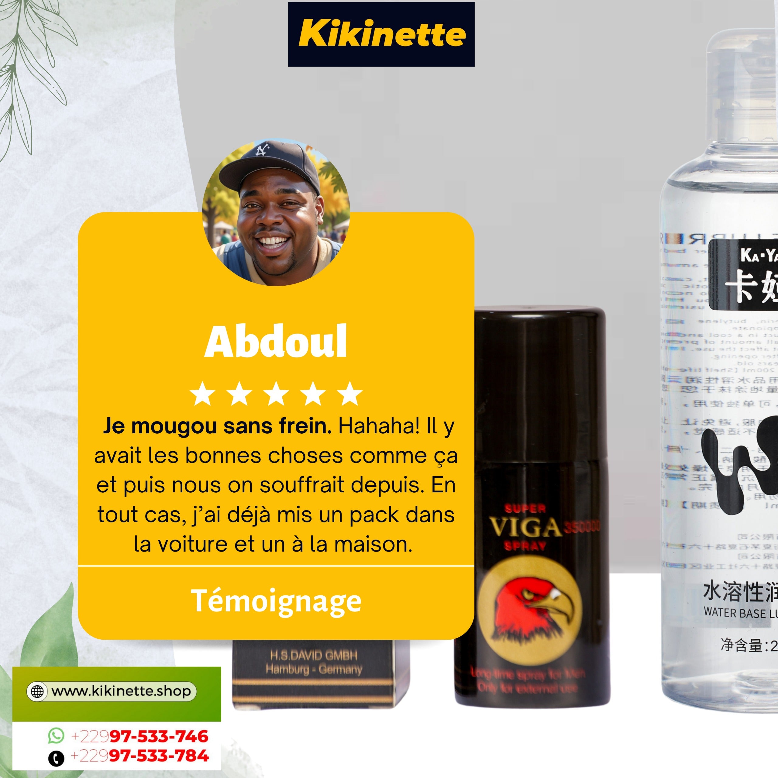 1H de Mougouli, Le kit complet VIGA FOUNDO PARFUM (90ml)  ET GEL (200ml)